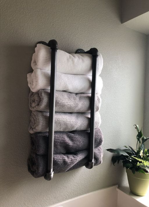 pipe rack Bathroom Towel Hanger Ideas 