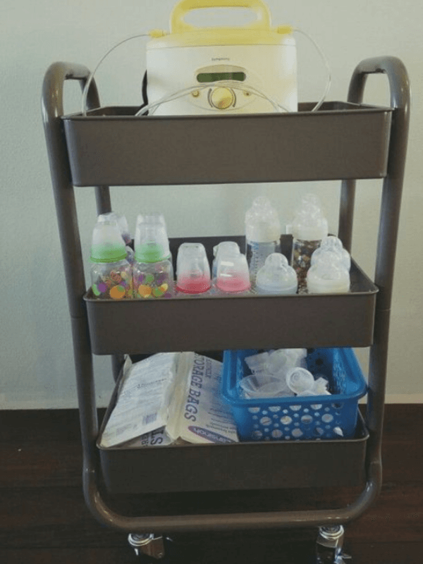 rolling cart for storing baby stuff
