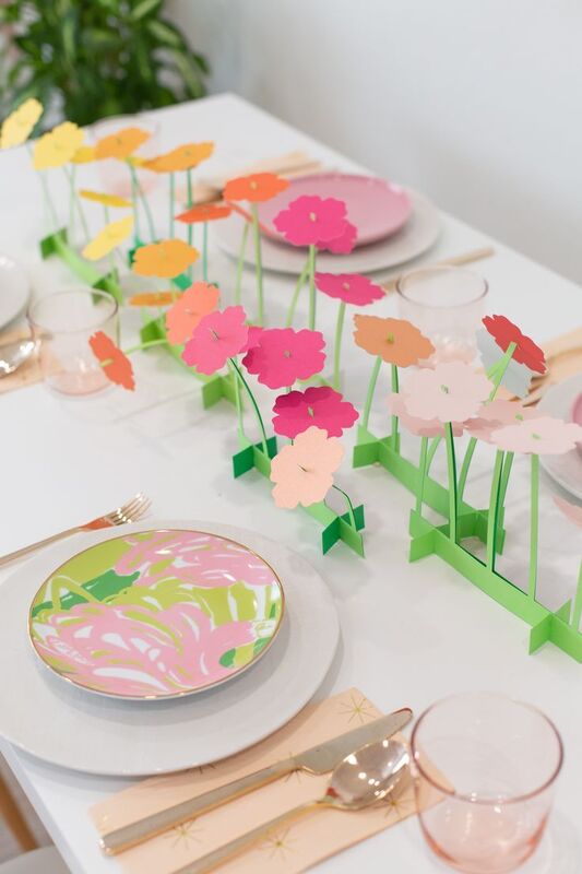 paper flower easter table centerpiece