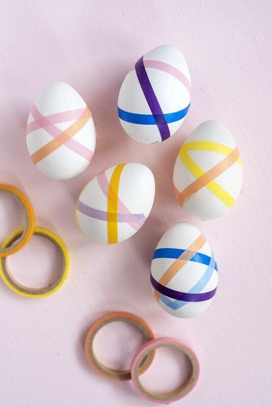 washi tape eggs for easter decor