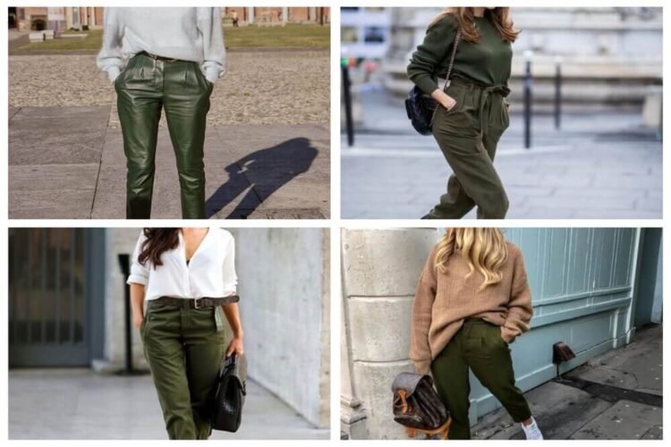 colors that go with olive green pants outfit ideas