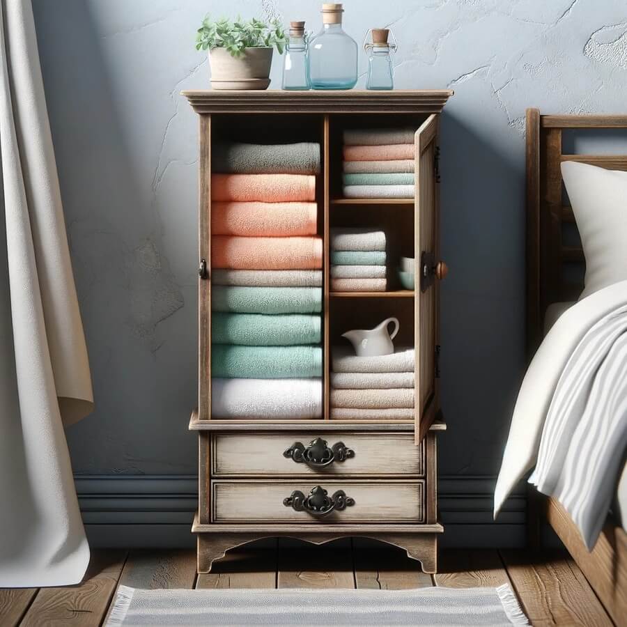 armoire for beach towel storage