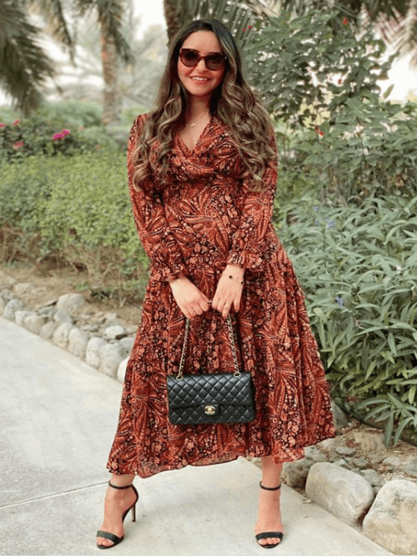 boho brown dress aesthetic outfit