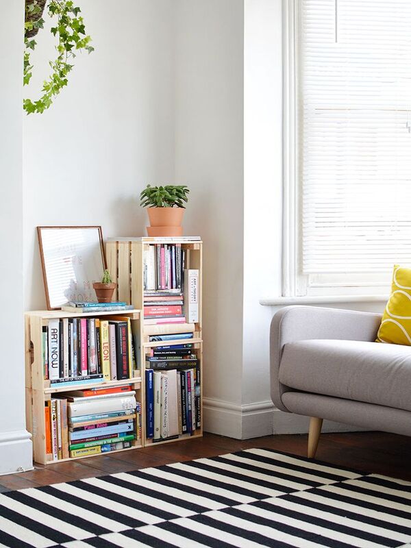 how to organize books without a bookshelf in crates