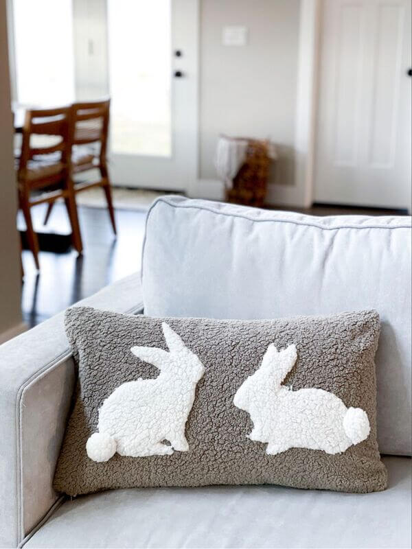 bunny pillow easter decor living room