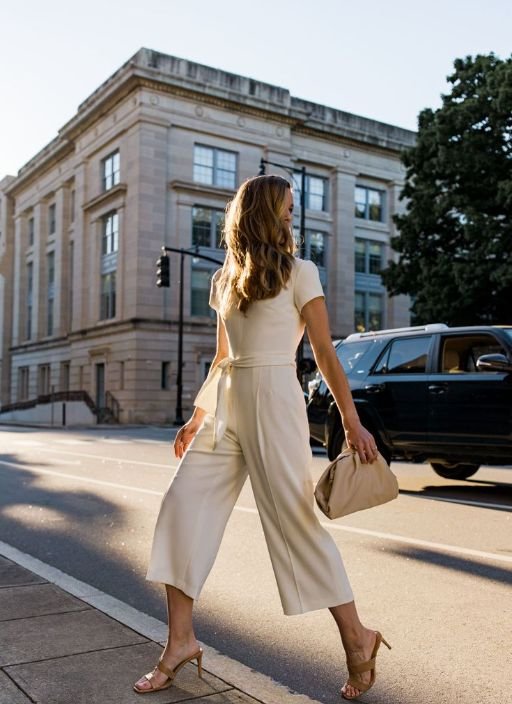 white jumpsuit cute girlfriend oufits