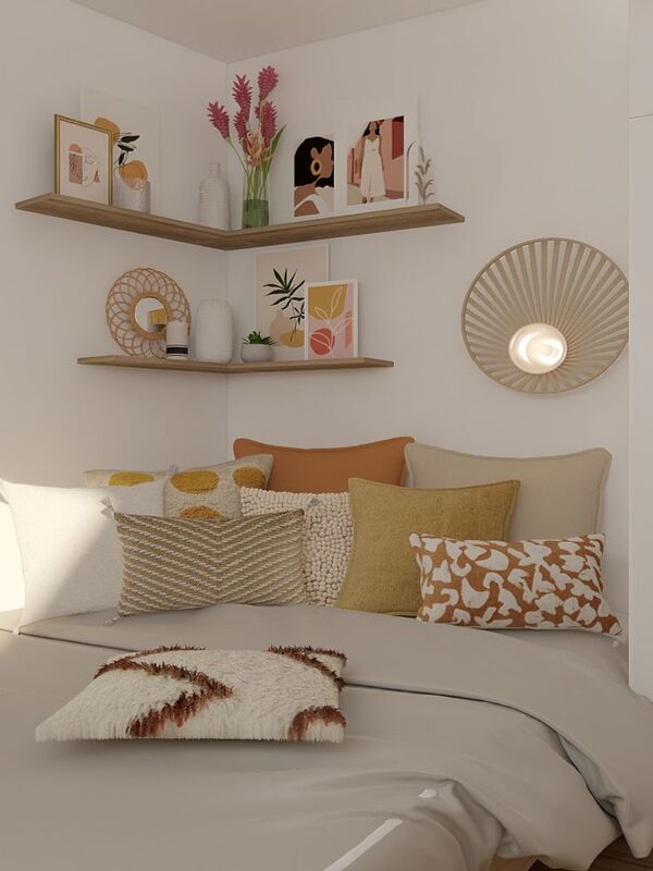 corner shelf bedroom storage ideas