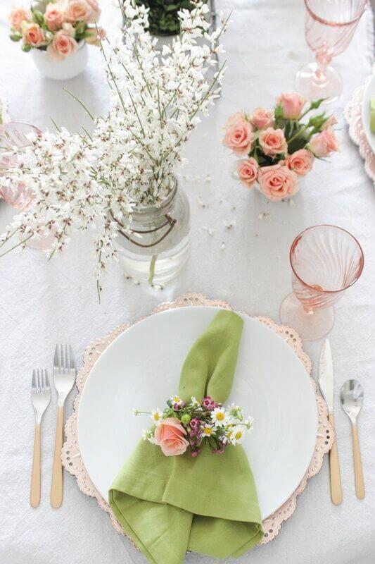 floral napkin rings easter table decor ideas