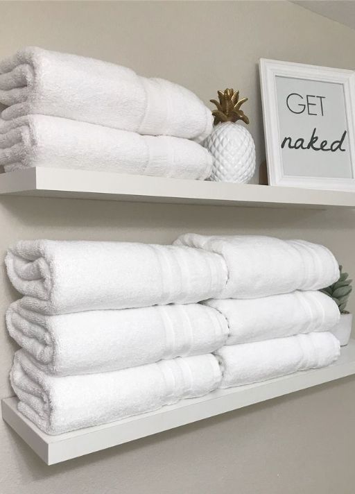 floating shelves Bathroom Towel Hanger Ideas 