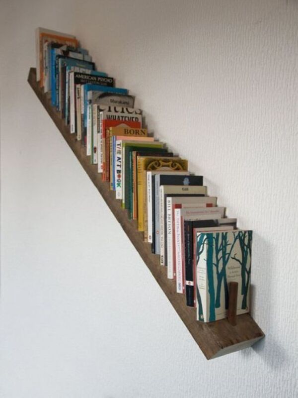 how to organize books without a bookshelf on stairs