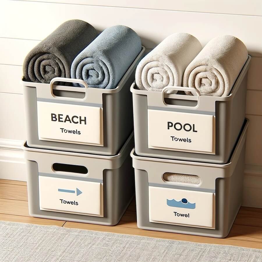 laundry hampers beach towel storage ideas