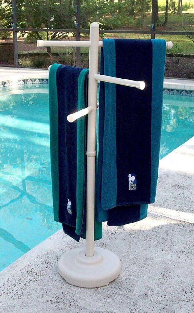 pool towel rack beach towel storage ideas