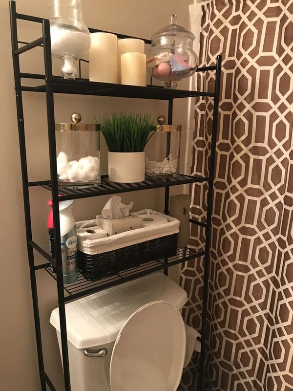 slim line decor shelves for over the toilet storage