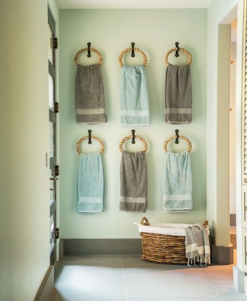 towel bars for beach towel storage ideas