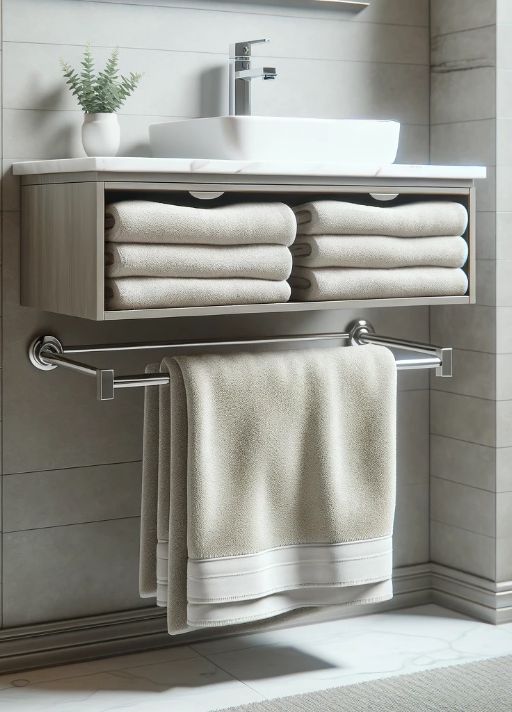 towel bar under the sink Bathroom Towel Hanger Ideas