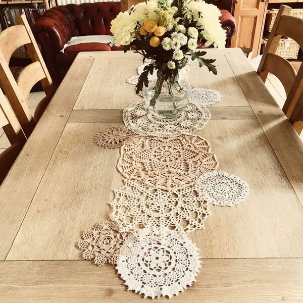 vintage tablecloth spring decor ideas