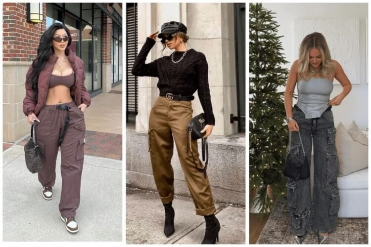 baddie cargo pants outfit