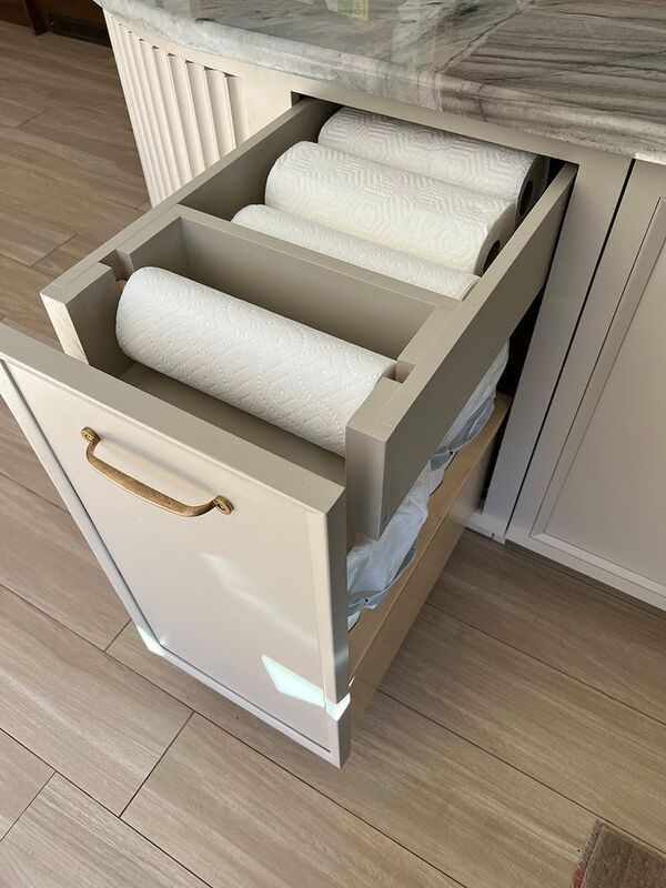 paper towels stored in a drawer