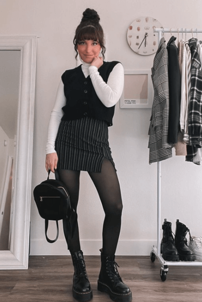 schoolgirl edgy black outfit