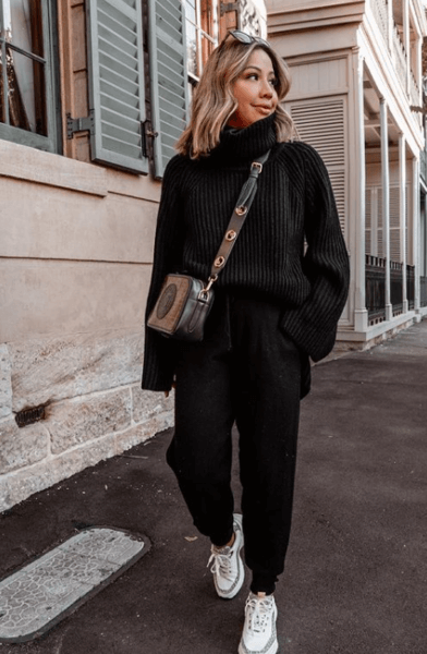 what to wear with a black turtleneck
