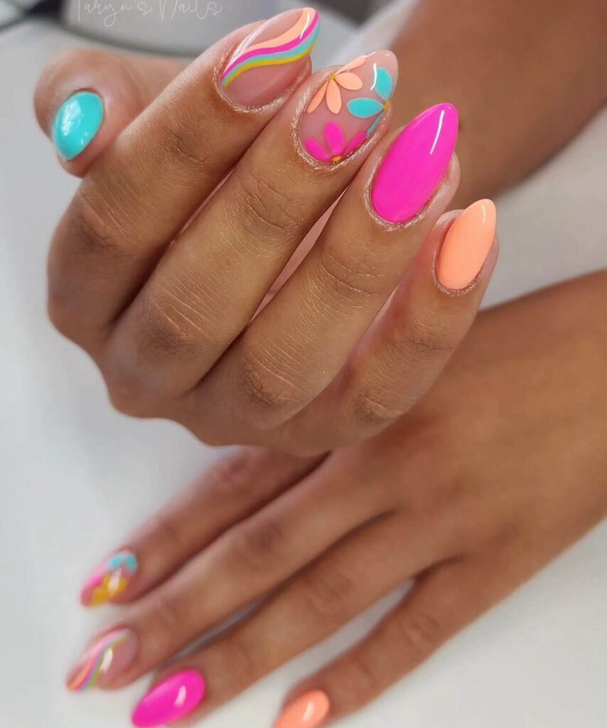 colorful summer nails