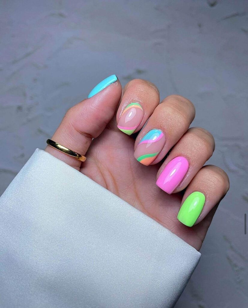 neon summer nails