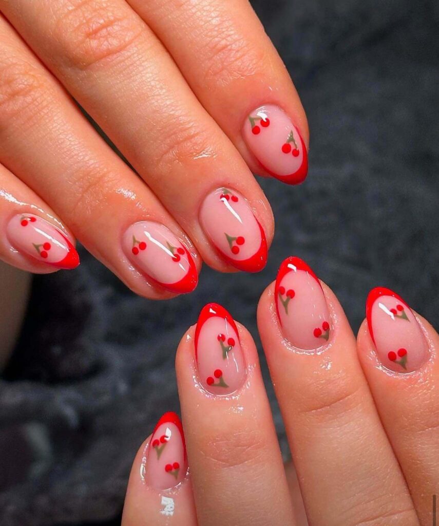 cherry summer nails
