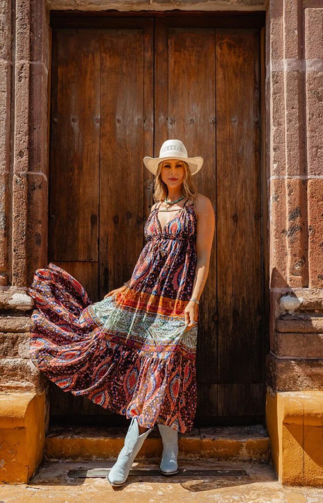 long dress to wear with cowgirl boots