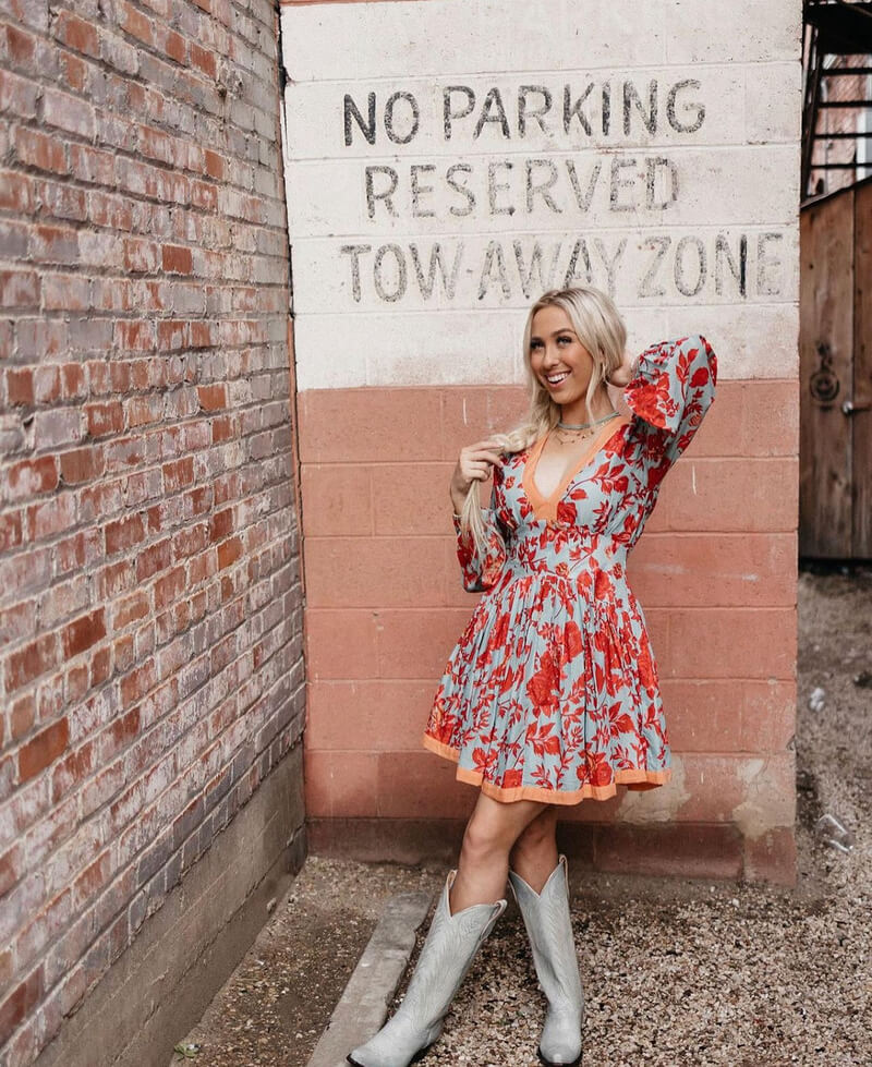 chic dress to wear with cowgirl boots