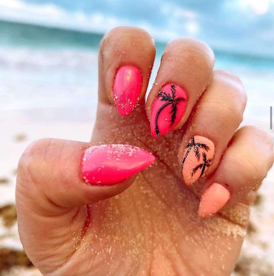 vacation nails coffin