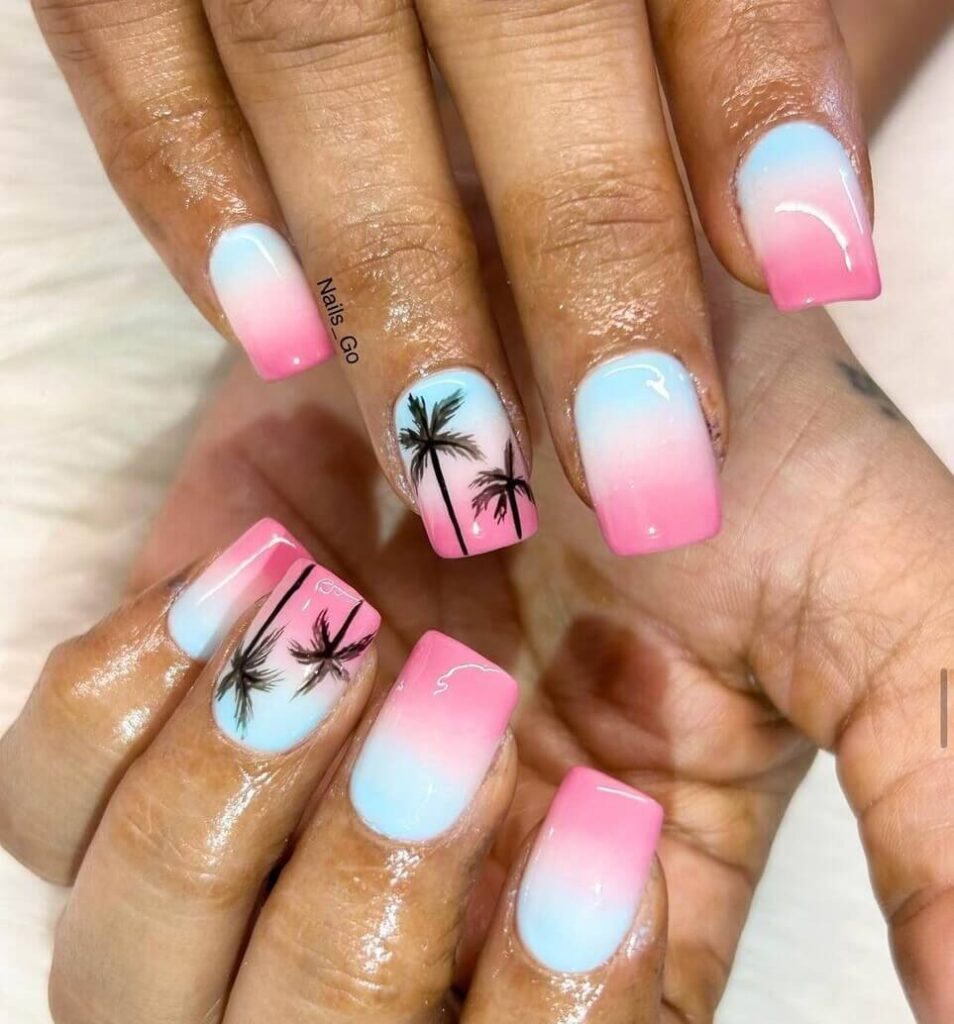 vacation nails beach simple
