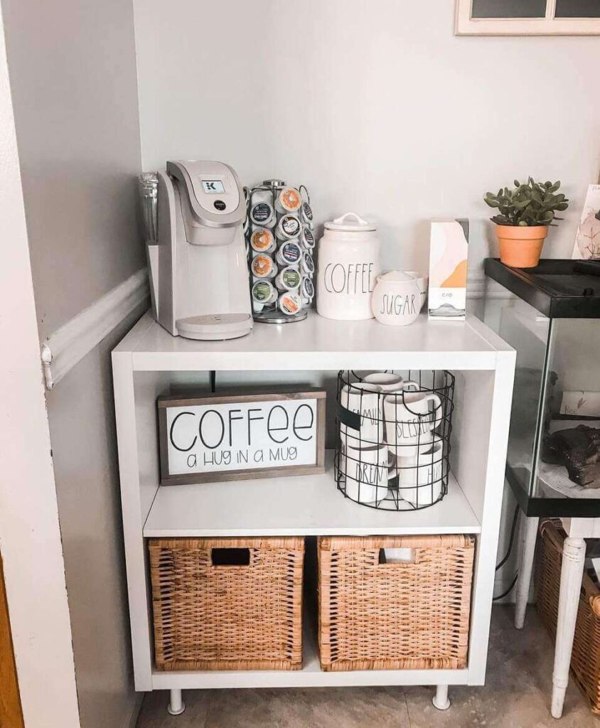 small bedroom coffee station ideas.