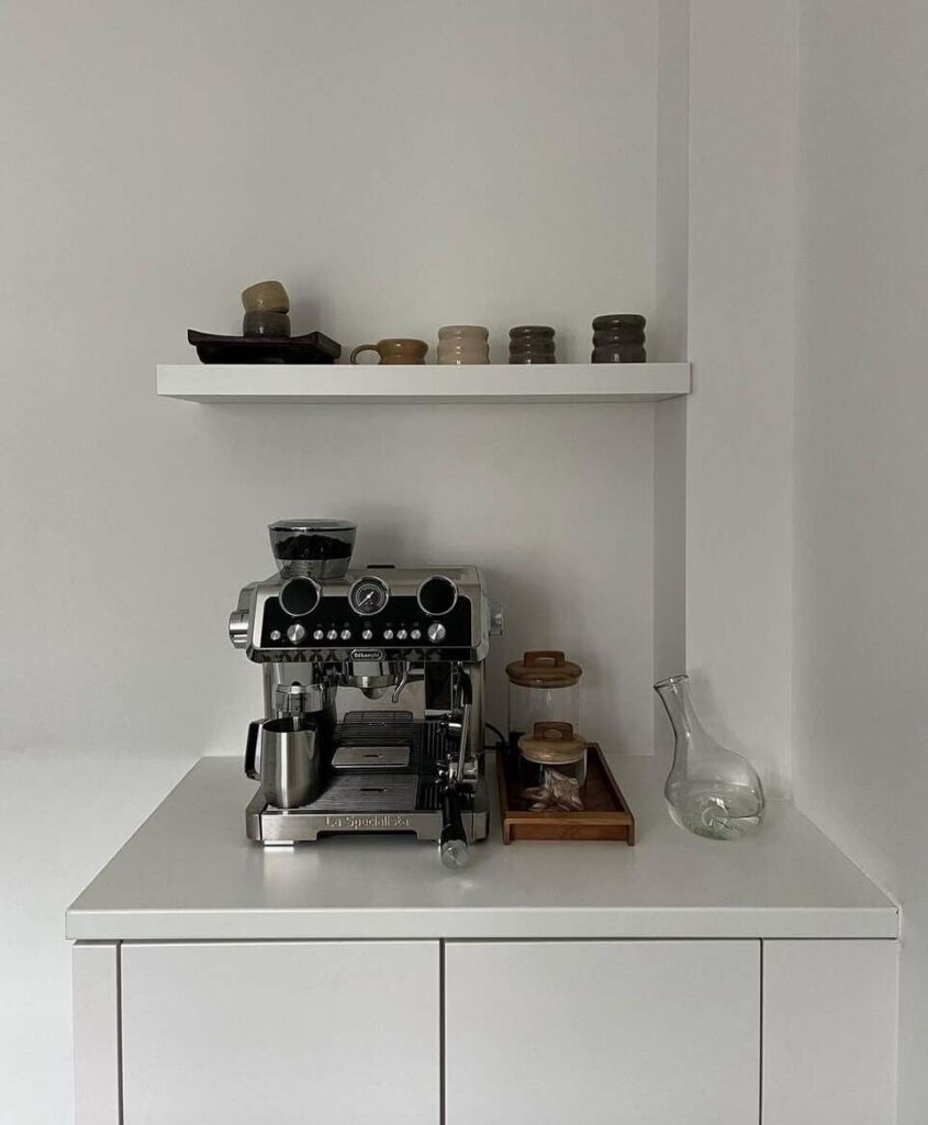 minimalist bedroom coffee station ideas