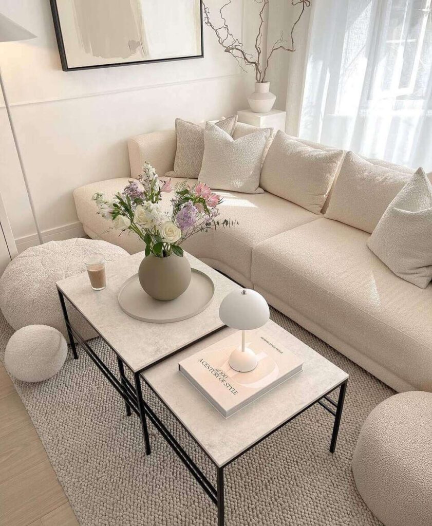 neutral coffee table styling ideas.