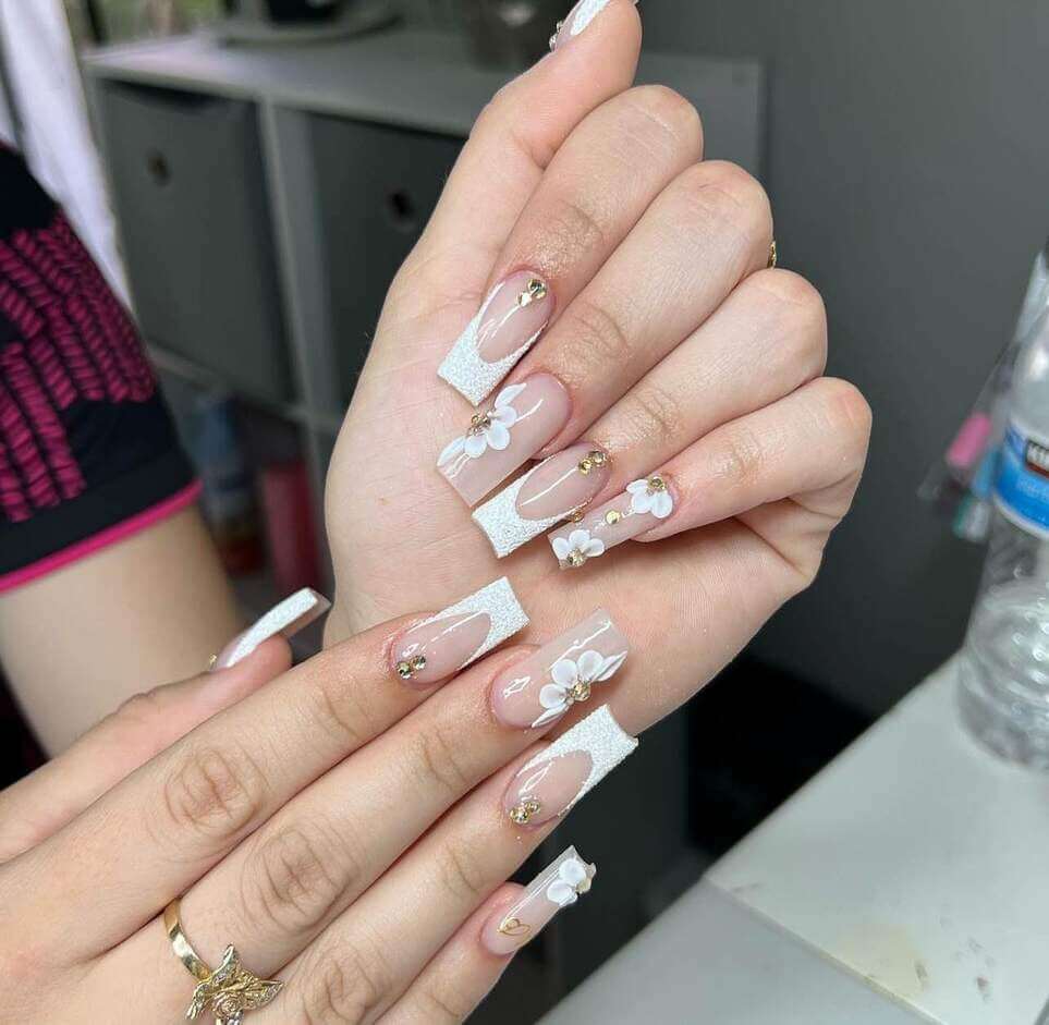 neutral long graduation nail designs