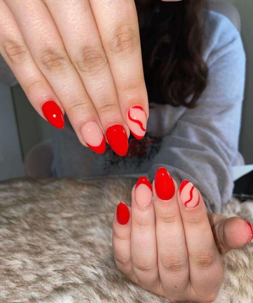 red graduation nails