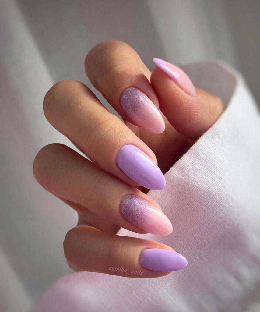 purple graduation nails.