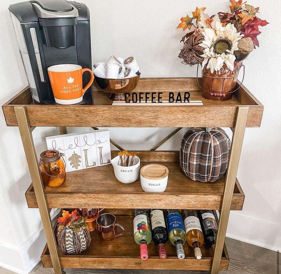 coffee bar on a cart.