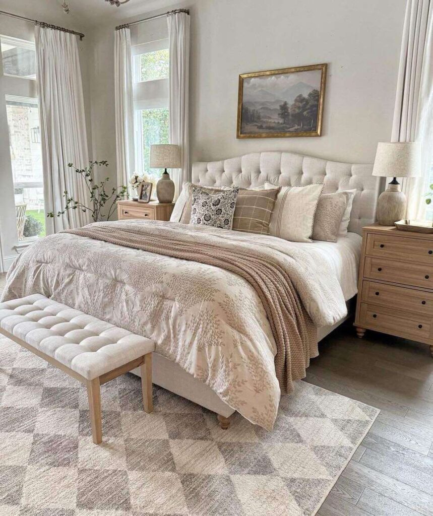 neutral bedroom styling