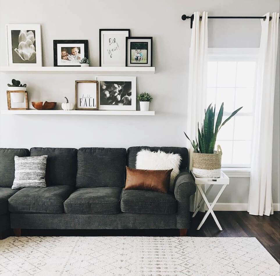 shelf above sofa decor ideas
