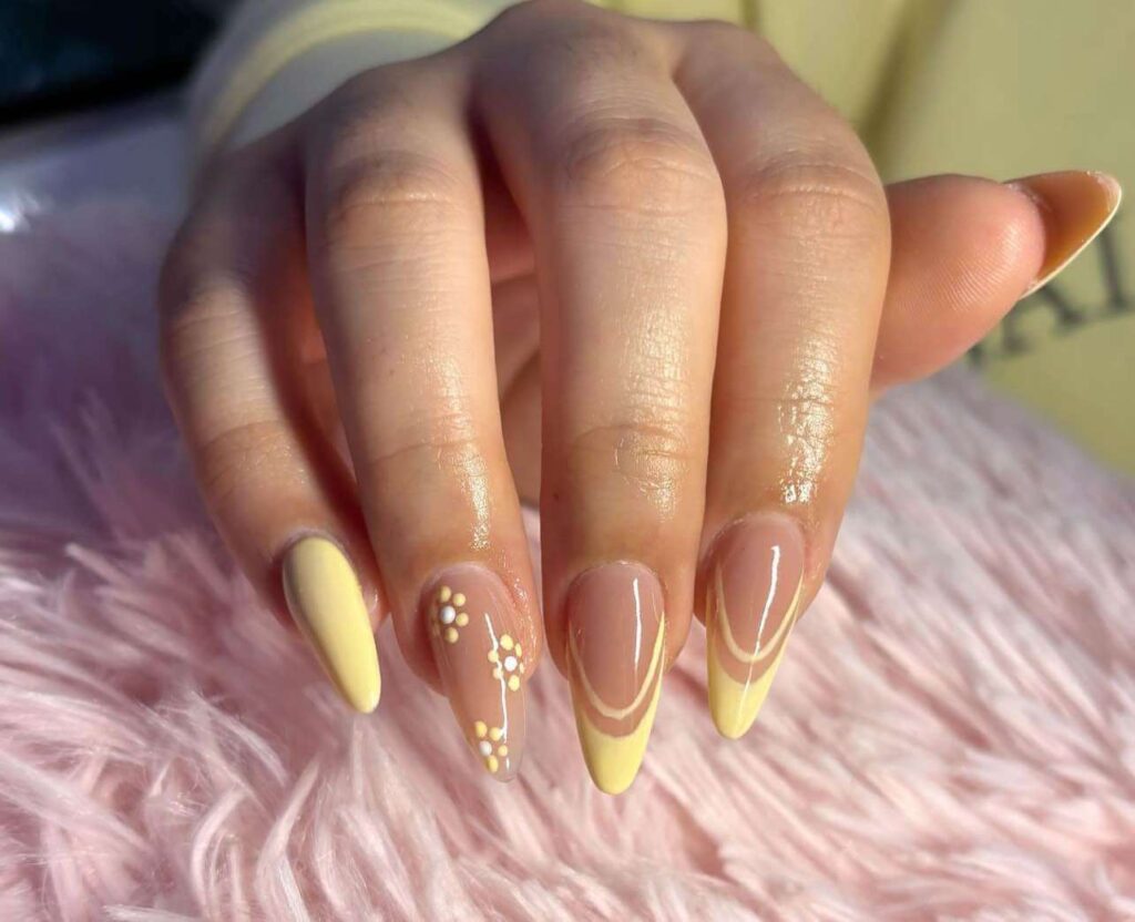 long butter yellow nails