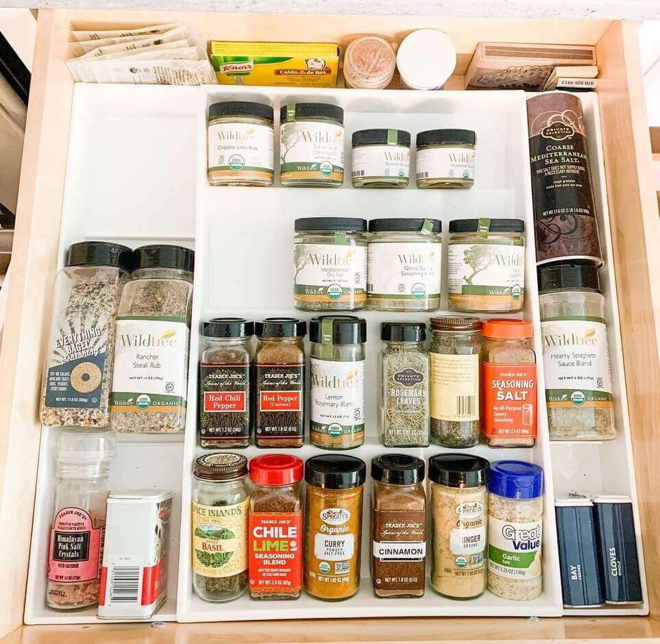 spice drawer organization