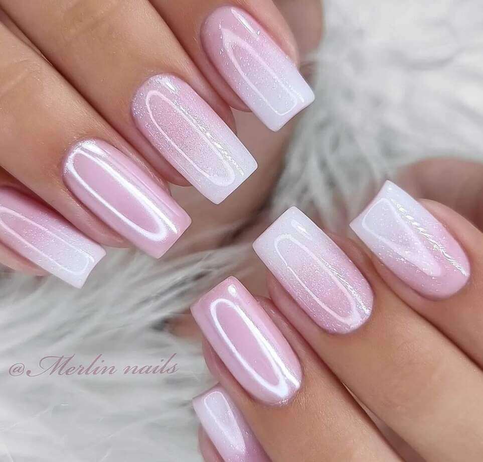 white and pink nail designs