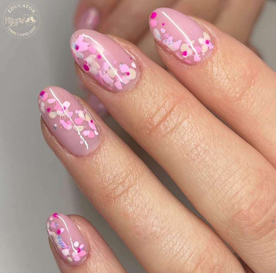 floral pink nail designs