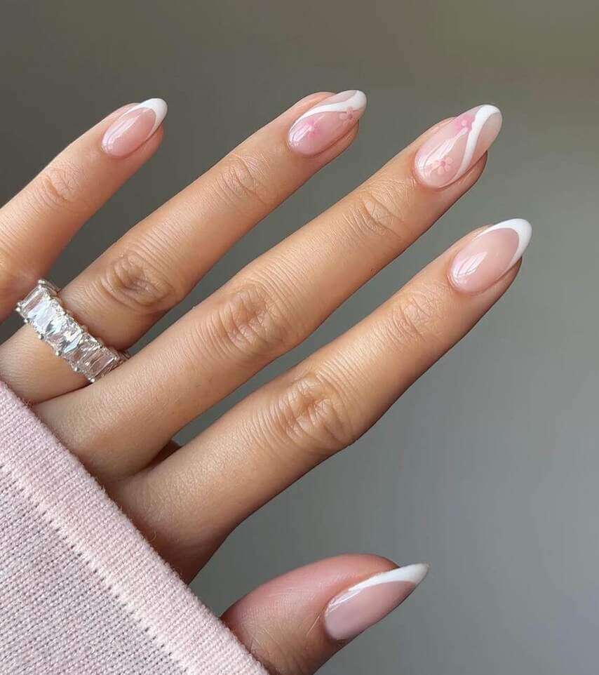 pink and white nail ideas