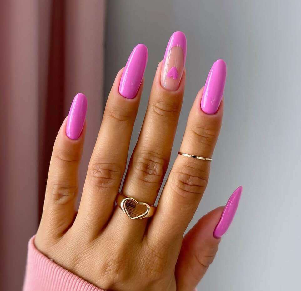 heart pink nail ideas