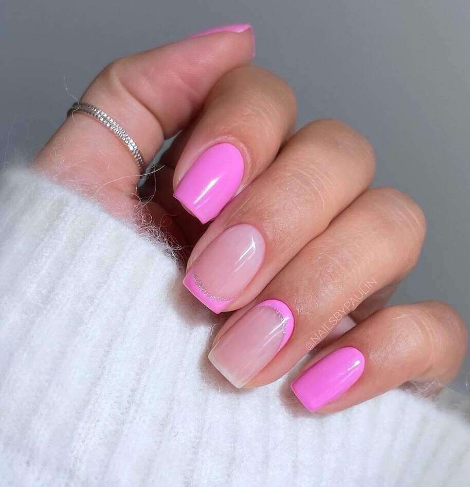 short pink nail designs