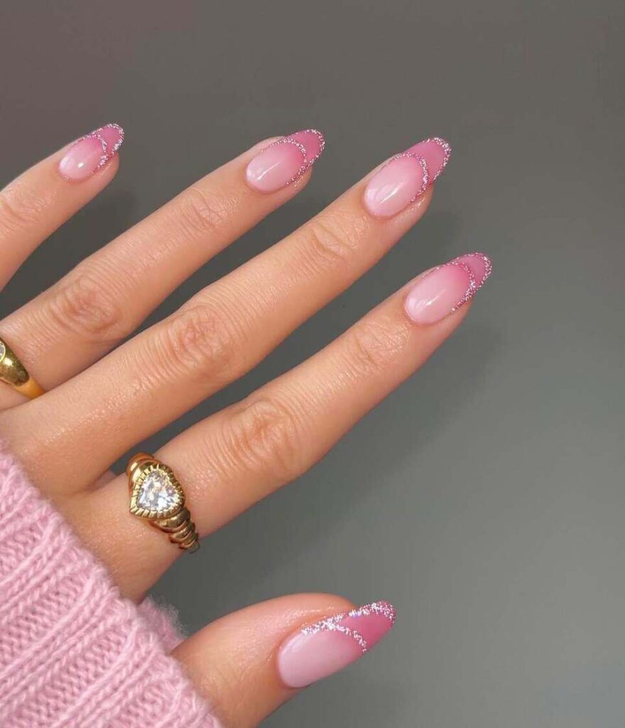 almong pink nail designs