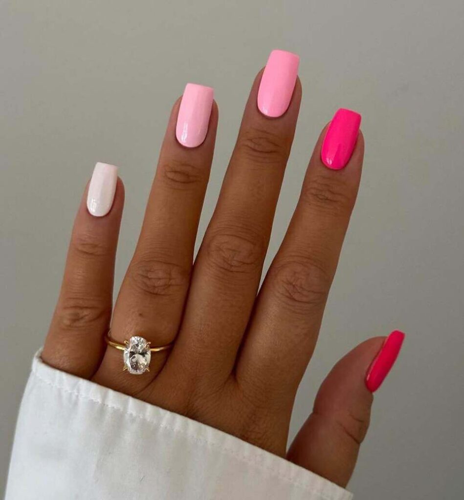 square pink nail designs