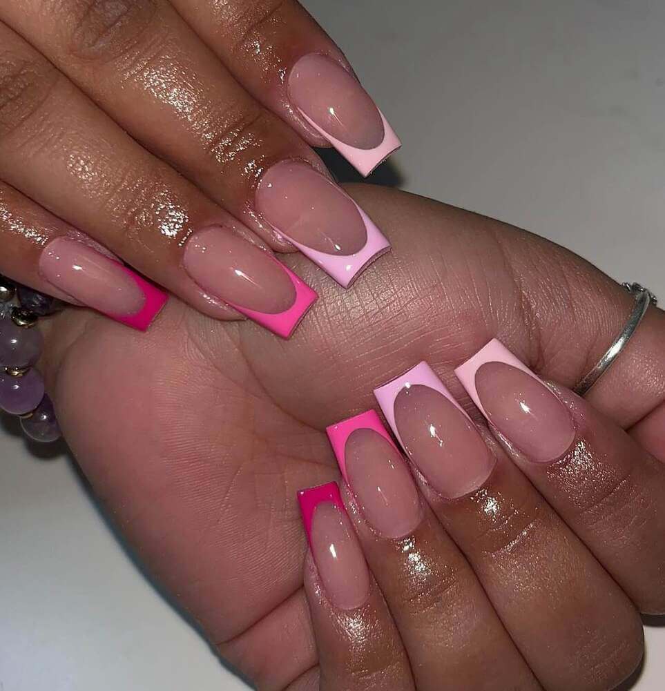 square pink nail ideas